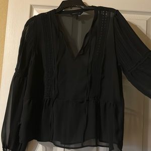 Black see through blouse, size M